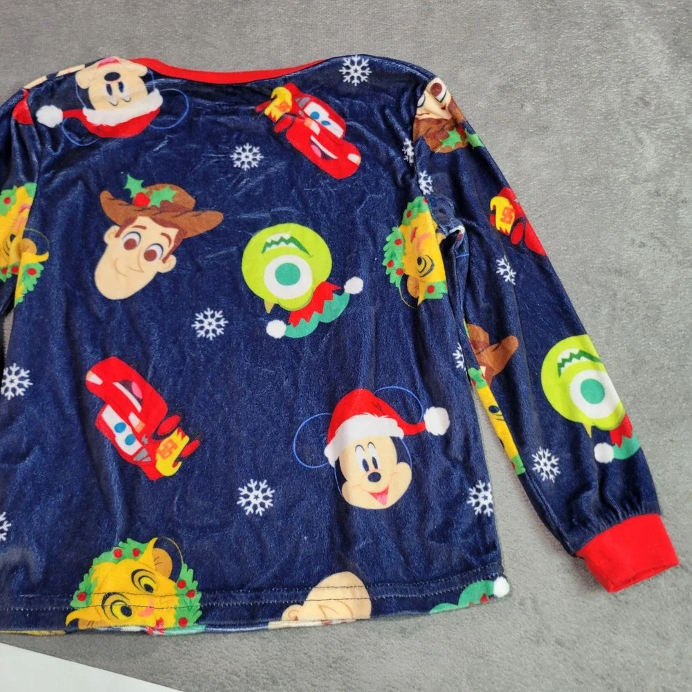 Disney Pajama Top Boys 4/5 Blue Disney 100 Christmas Character Fleece D1003BLLWM